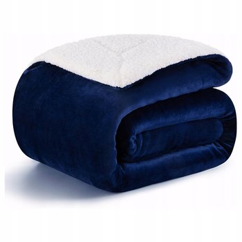 Koc Narzuta Na Kanapę Miękki Ciepły Sherpa Dwustronny Granatowy 130X160Cm - Inny producent