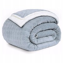 Koc Narzuta Na Łóżko Miękki Ciepły Sherpa Dwustronny Mleczny 160X200Cm