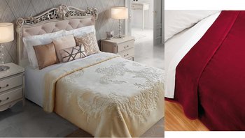 Koc/narzuta na łóżko PIELSA Premium Gofrada3 PES, bordowy, 220x240 cm - PIELSA