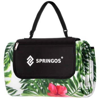 Koc piknikowy plażowy 200x200 cm mata egzotyczne rośliny - Springos
