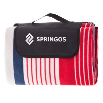 Koc piknikowy z czerwonymi pasami Springos 160x200 cm - Springos