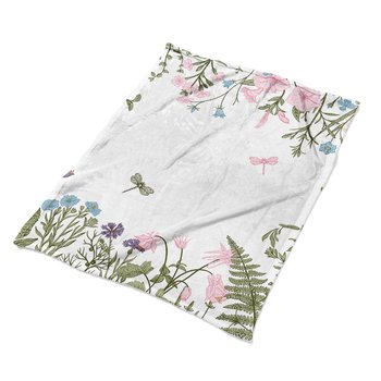 Koc pled na łóżko do sypialni Wiosenne kwiaty wzór, Fabricsy - Fabricsy