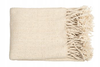 KOC PLED W STYLU BOHO bawełniany beżowy 170x130cm - inna (Inny)