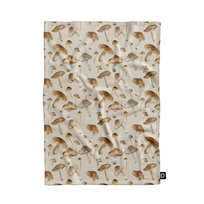 Koc pluszowy AUTUMN wzór AT35 | grzyby na beżowym tle 80 x 60 cm