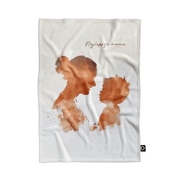 Koc pluszowy dla mamy wzór DM21 | mama i syn 135 x 100 cm - DECORDRUK