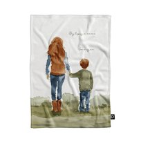 Koc pluszowy dla mamy wzór DM36 | mama i syn 02 150 x 200 cm Decordruk
