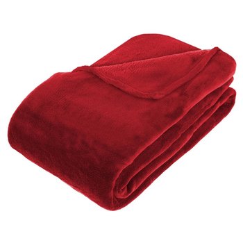 Koc pluszowy na łóżko, 230 x 180 cm, czerwony - Atmosphera