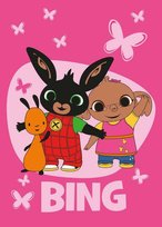 Koc polarowy 100x150 Królik Bunny Bing różowy Jerry Fabrics