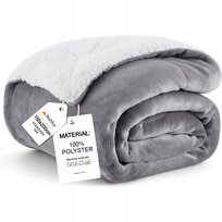Koc Polarowy Dwustronny 150x200 Baranek Sherpa Ciepły Zimowy Narzuta Pled