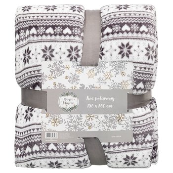 Koc Polarowy, Magic Winter, Szary, 150x200 cm - Empik