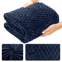 Koc z Mikrofibry 200x220 Narzuta na Łóżko Tłoczona Pluszowa Ala Plastry 3D