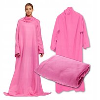 KOC Z RĘKAWAMI CIEPŁY DUŻY 138 x 180 RÓŻOWY