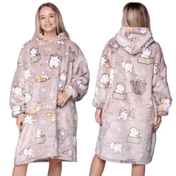 Koc z rękawami Koc bluza kocobluza Oversize 2W1 XXL, Koty - Mystersheep