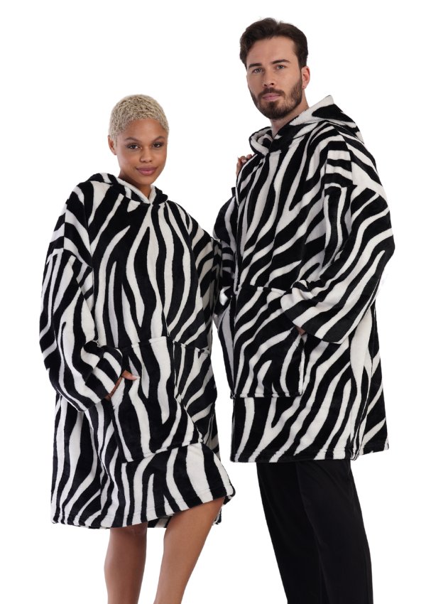 Фото - Плед Zebra Koc z rękawami Koc bluza kocobluza Oversize 2W1, 