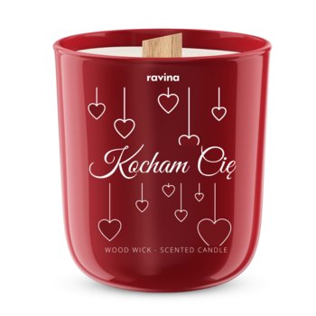 KOCHMA CIĘ sojowa perfumowana świeca zapachowa w szkle, drewniany knot Amor  / RAVINA.pl - ravina