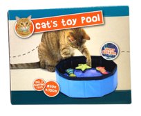 Koci basen zabawka + 3 zabawki wodne. Niebieski