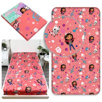 Koci Domek Gabi prześcieradło dla dzieci, bawełniane prześcieradło z gumką 100% BAWEŁNA 90x200cm+25cm, OEKO-TEX DREAMWORKS