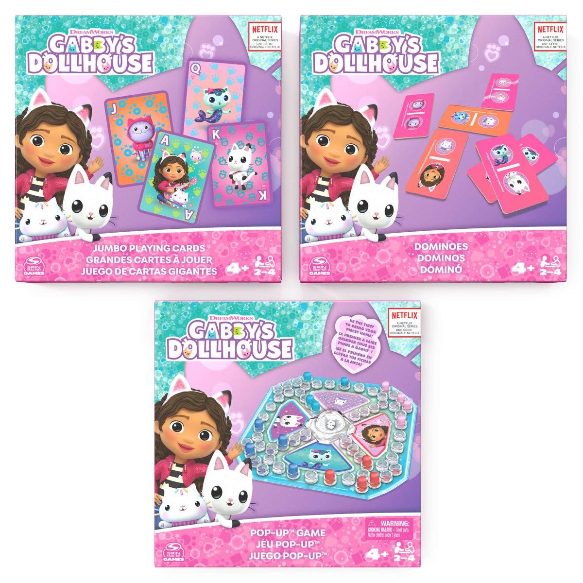 Koci Domek Gabi zestaw gier 3w1 Domino Pop-up Karty Jumbo