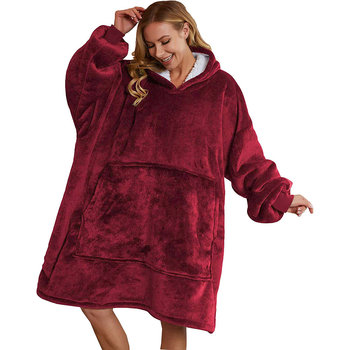 Kocobluza koc bluza miękka duża futrzak oversize gruba ciepła kaptur 2w1 - Zolta