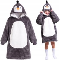Kocobluza Koc Bluza z Kapturem Gruba Pingwin Dla Dzieci Noxxiez 160 cm Cozy Noxxiez