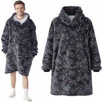 KOCOBLUZA Męska Długa z Kapturem Koc Bluza Z Długimi RĘKAWAMI OVERSIZE 2w1 Cozy Noxxiez