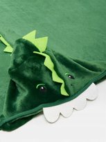 Kocyk dziecięcy z kapturem DINOZAUR zielony SMOK mięciutki szlafroczek