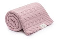 Kocyk warkocz ze 100% wełny merino powder pink - premium collection my memi - MY MEMI