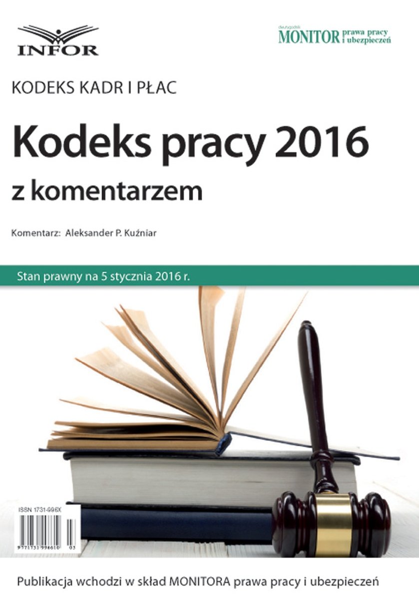 Kodeks Pracy 2016 Z Komentarzem. Kodeks Kadr I Płac - Opracowanie ...