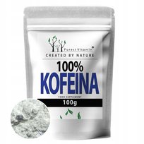 KOFEINA BEZWODNA 100% CZYSTA 100g 500 PORCJI CAFFEINE JAKOŚĆ I DZIAŁANIE Forest Vitamin