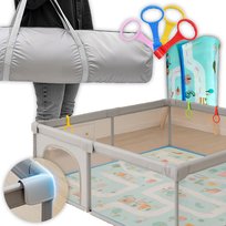 Kojec dla Dzieci 150x180 Suchy Basen Mata Edukacyjna Piłki Uchwyty Kosz + Torba / Dazakids