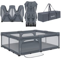 Kojec dla dziecka 180x200 SZYBKIE SKŁADANIE Lionelo Florence XL EasyFold, Szary