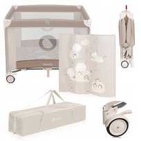 KOJEC DZIECIĘCY SKŁADANY NA KOŁACH DUŻY PIANKOWY MATERAC Lionelo Bonnie