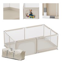 Kojec dziecięcy Tulano Cozy 22 Beige, duży kojec z podłogą 120x180 cm, antypoślizgowe nóżki, torba transportowa