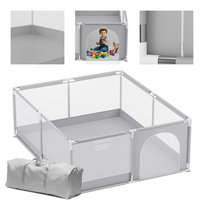 Kojec dziecięcy Tulano Cozy 25 Grey, duży kojec z podłogą 150x180 cm, antypoślizgowe nóżki, torba transportowa