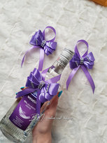 Kokardki na alkohol weselny (lawendowy) - MyPerfectDay