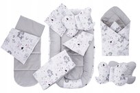 Kokon Niemowlęcy Gniazdo Kojec 7 Elementów dla Dzieci Misie Różowe