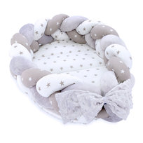 Kokon niemowlęcy - Gniazdo przytulanka zestaw z poduszką warkocz składany dwustronny kokon dla noworodków 75X45 cm