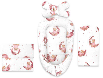 Kokon ZESTAW 4 - elementowy: kokon, poduszka motylek, kołderka, materacyk BAWEŁNA 100% BETTY - MimiNu by Kieczmerski