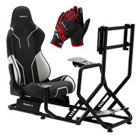 Kokpit wyścigowy Huzaro Speed 6.0 – stelaż do simracingu z uchwytem na monitor do 50”, regulowany fotel, system Slide, mocowanie kierownicy i pedałów, stalowa konstrukcja, udźwig 120 kg, rękawiczki w zestawie, kolor Czarny