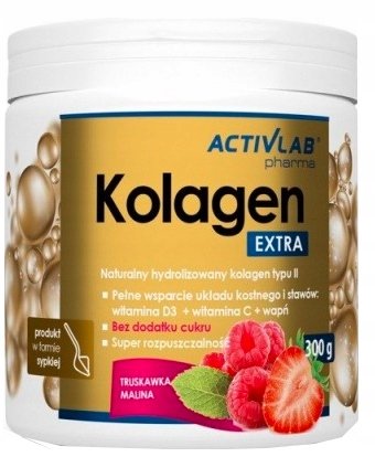 Фото - Вітаміни й мінерали Activlab Suplement diety, Kolagen Extra Truskawkowa Malina  300 G 