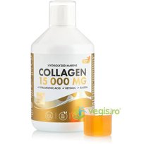 Kolagen Hydrolizowany w Płynie 15000mg Typ 1 i 3 (Superkoncentrat + Kwas Hialuronowy 50 mg + Retinol 800 mcg + Elastyna 10 mg + Biotyna 450 mcg + Witaminy C, D, B5, K2 + Cynk 10mg) 500ml Swedish Nutra