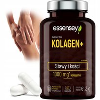Kolagen Naturalny Na Stawy Kości Zęby Skórę Naczynka + Witamina C 90 Kaps Essensey