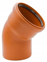 Kolano Kanalizacyjne Fi 200/45 Pomarańczowe Pcv Pp Aquer
