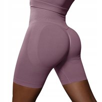 Kolarki Damskie Legginsy Krótkie Push Up Gładkie Bez Wzoru Do Ćwiczeń Lato