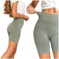 Kolarki KRÓTKIE LEGGINSY DAMSKIE Bikery Push-Up Wysoki Stan MORAJ L/XL
