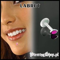 KOLCZYK DO BRODY LABRET(bioplast) ŁEZKA różne kolory RÓŻOWY [LA-156]-dł. pręta 8mm Inna marka