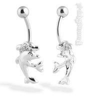 kolczyk do pępka DELFIN oczko crystal [BS116]-dł. pręta 10mm Inna marka
