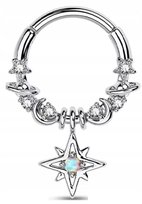 Kolczyk kółko clicker helix Septum Cyrkonie Punk PIERCING Stal 316L 1,2/8 EMIGMAT