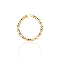 Kolczyk PIERCING Clicker złoty Stal ch. 316 L. Kółko Helix Lobe 1.0/8 Bizu