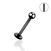 Kolczyk PIERCING Czarny Labret z kulką Helix Stal Chirurgiczna 316L 1,2/8/3 Bizu